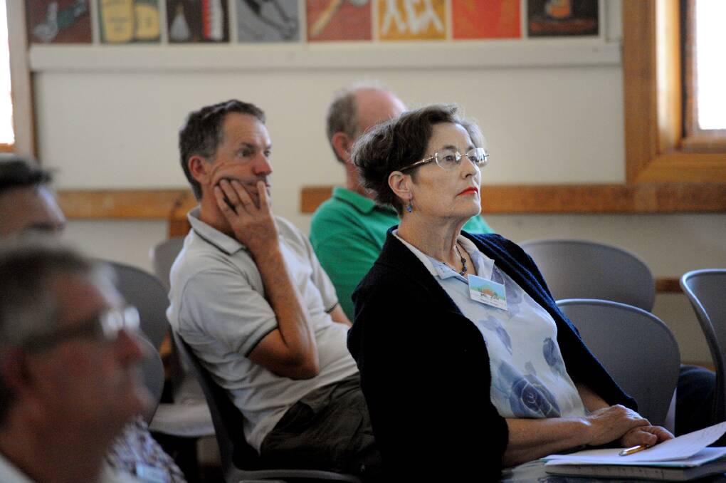COMMUNITY CONCERN: Mount Zero Cabins owner Angela Turner at the meeting in Laharum Hall to work through issues for business owners and tourism operators who have been affected by the fire. Picture: PAUL CARRACHER
