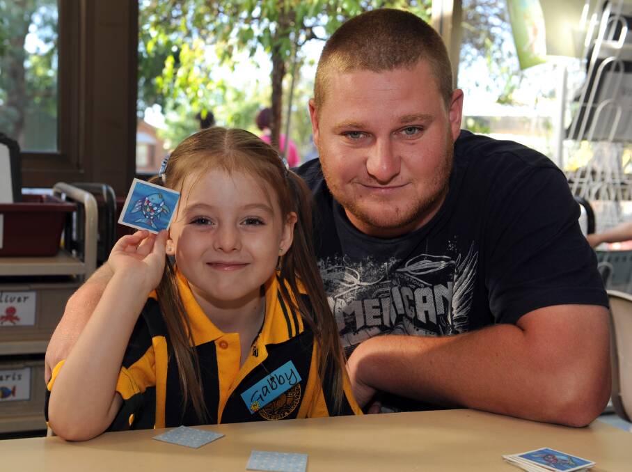 JANUARY: Gabby Purchase and dad Beau Purchase at Horsham West Primary School.
