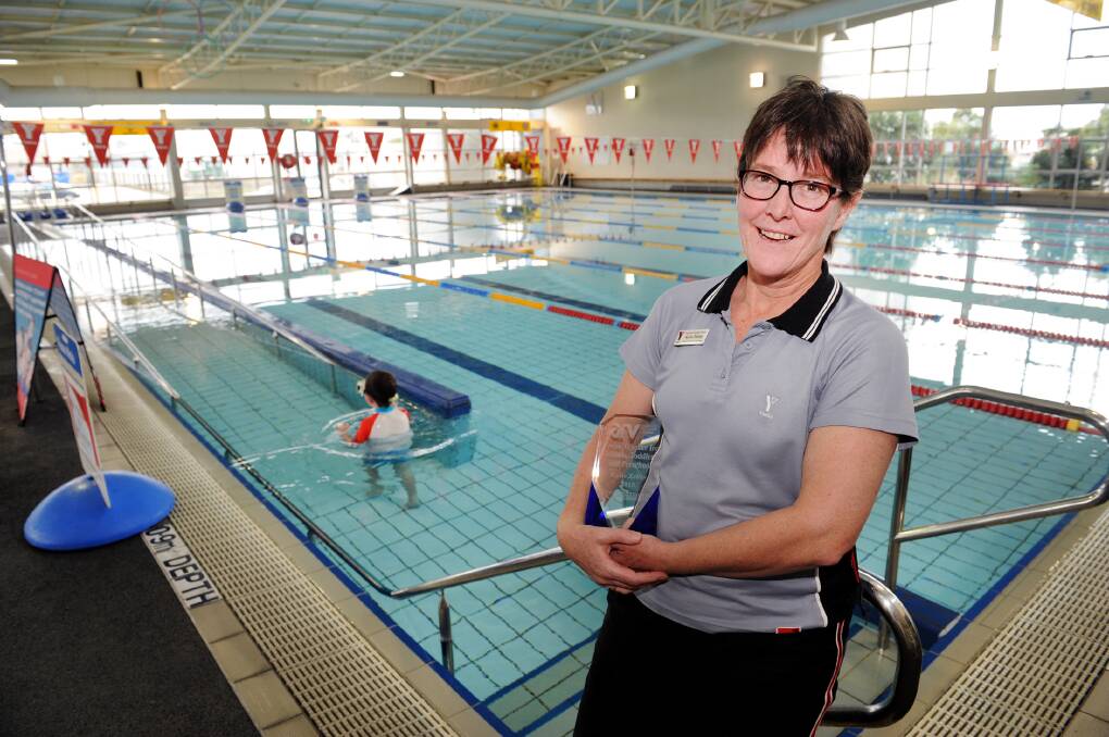 HONOURED: Horsham Aquatic Centre swimming teacher Kylie Zelley is all smiles after winning an industry award for her work with babies, infants and pre-schoolers. Picture: PAUL CARRACHER