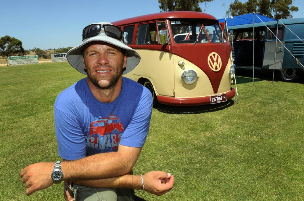 Brad Dickinson, Kaniva, with his 1963 VW Comby at Kaniva Car and Bike Show.