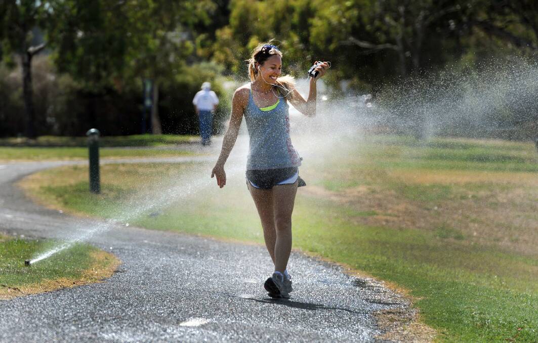 DECEMBER: Horsham's Romy Heard enjoys cooling down during her walk along the Wimmera River in Horsham.