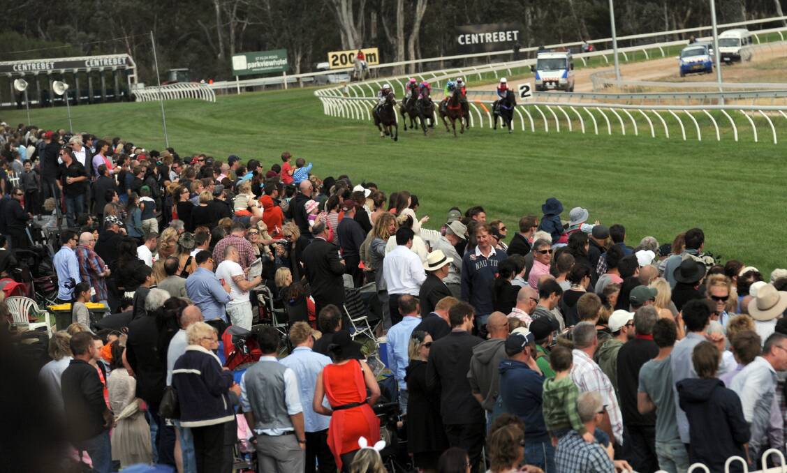 Stawell Gold Cup fans enjoy the race in 2012. Picture: PAUL CARRACHER
