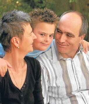 Dr Bernhard Moeller and his wife Isabella with Lukas at their Horsham home. Picture: PAUL CARRACHER
