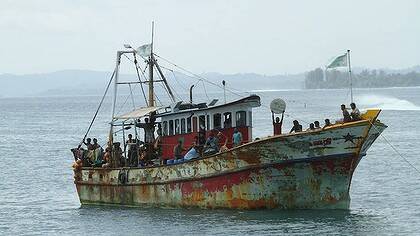 Sri Lankan asylum boat destined for Christmas Island in 2012. Picture: THE AGE