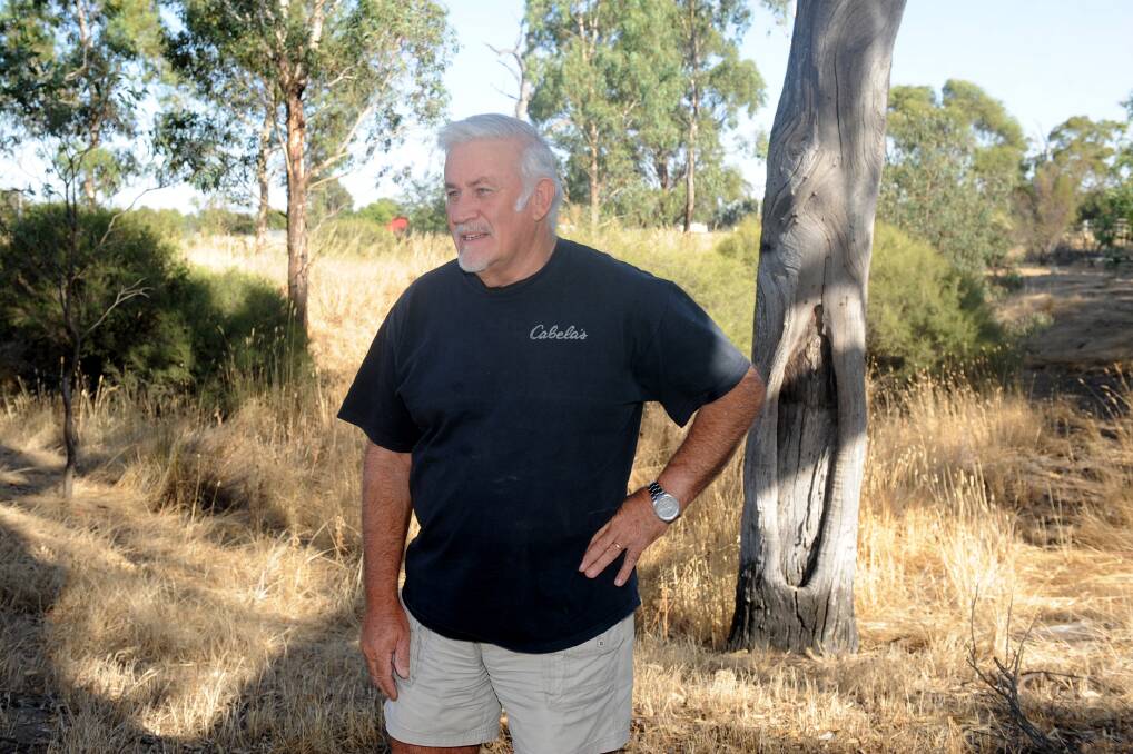 HISTORY PRESERVED: Wimmera River Improvement Committee member John Francis stands by an Aboriginal scar tree, which will be preserved with new government funding. Picture: SAMANTHA CAMARRI