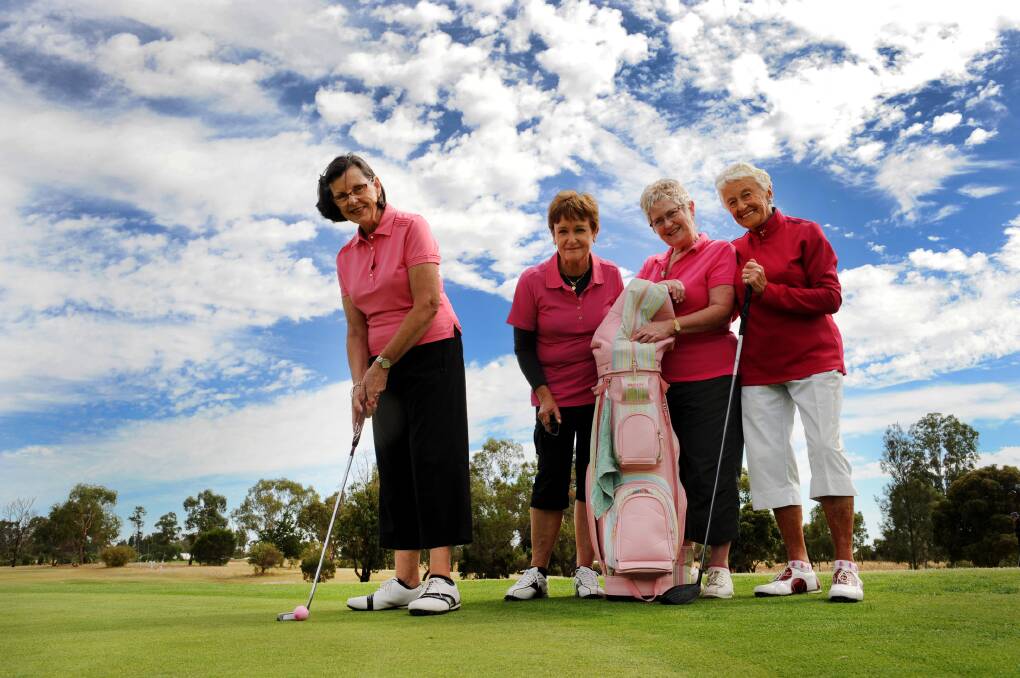 PINK LADY DAY: Horsham golfers Liz Robertson, Julie Obst, Pat Williams and Dorothy Adamson are excited about Pink Lady Day on March 3. Picture: PAUL CARRACHER