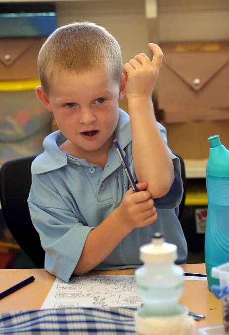 2009: St Peter's Lutheran Primary School student Matthew Wouters wants some attention.