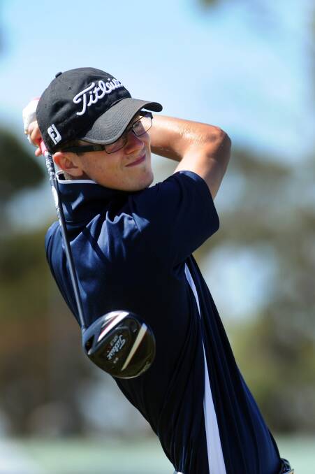 SWING: Jordy Briggs at the Wimmera Golf Association pennant final.