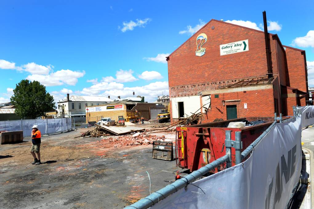 PROGRESS: The Horsham Town Hall supper room was demolished on Thursday as works progressed on the town hall and art gallery redevelopment. Picture: PAUL CARRACHER
