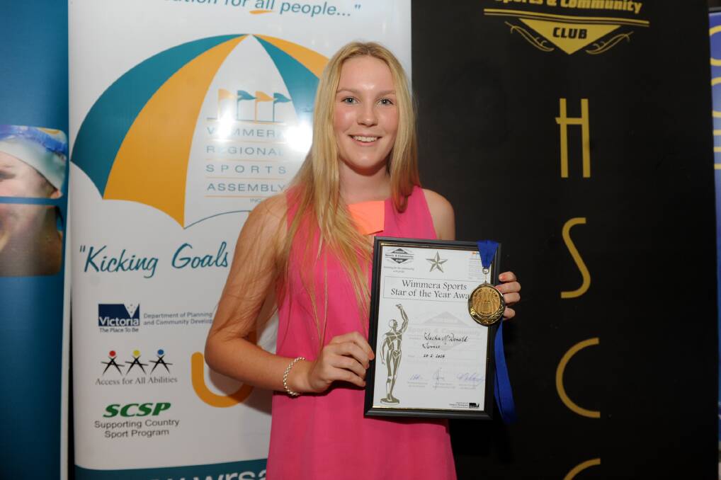 SPORTS STAR FINALIST - TENNIS: Sacha McDonald, pictured, and Steffi McDonald were joint nominees in December, after playing a key role in Wimmera winning the Foundation Cup for the first time.
