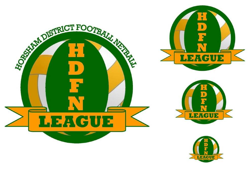 NEW LOGO: Pauline Barnes’ winning design in the Mail-Times Horsham District Football Netball League logo competition incorporates a football and netball in the league’s green and gold colours.