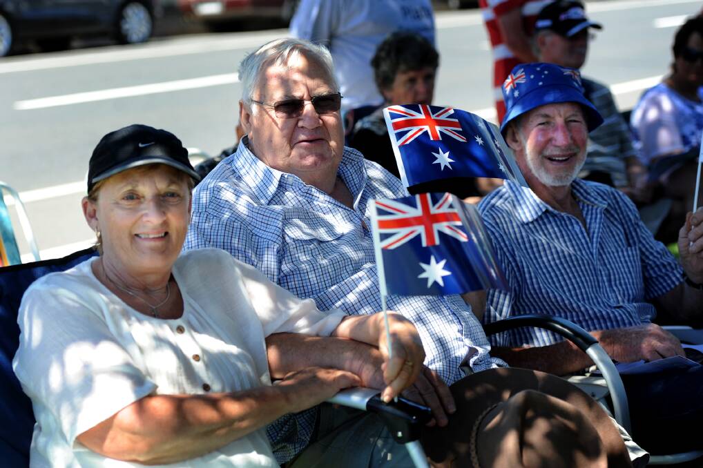 JANUARY: Pam and Daryl Decker and Clive Crouch at the Nhill Australia Day celebrations.