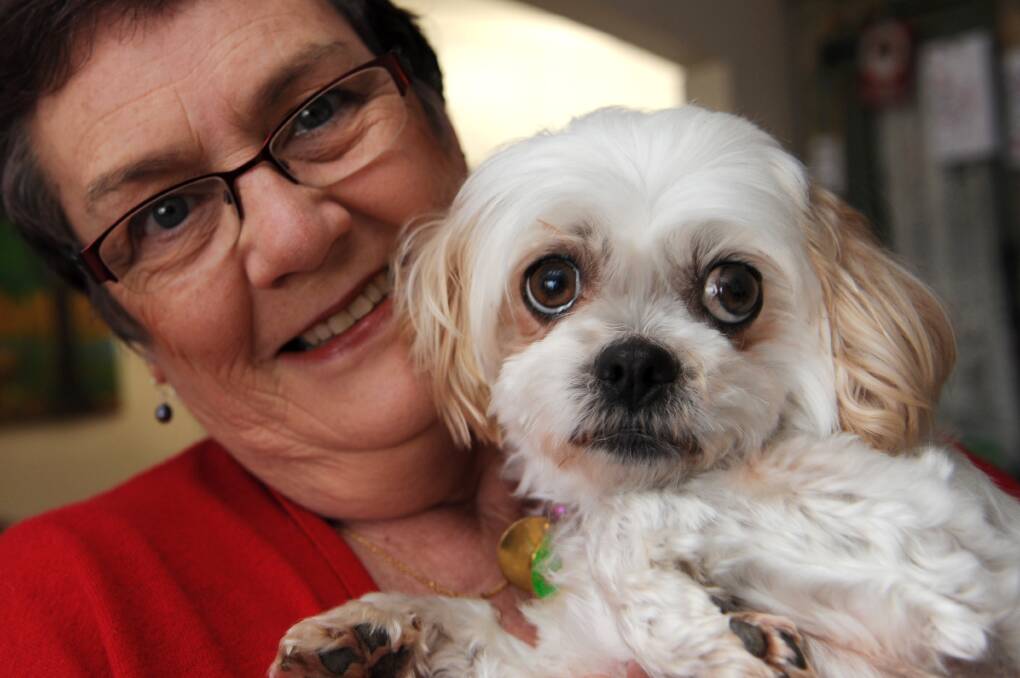 NEW HOME: Barb Stasinowsky has adopted a new dog, Cassie. Picture: PAUL CARRACHER