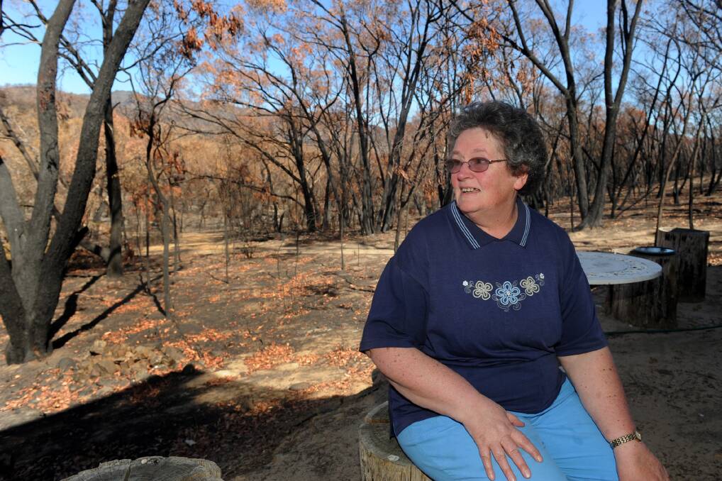 A MOMENT TO REFLECT: Wartook resident Judith Thompson tells the story of how she and her son, Rodney, planned on staying and defending their home during the Grampians bushfire. Picture: SAMANTHA CAMARRI