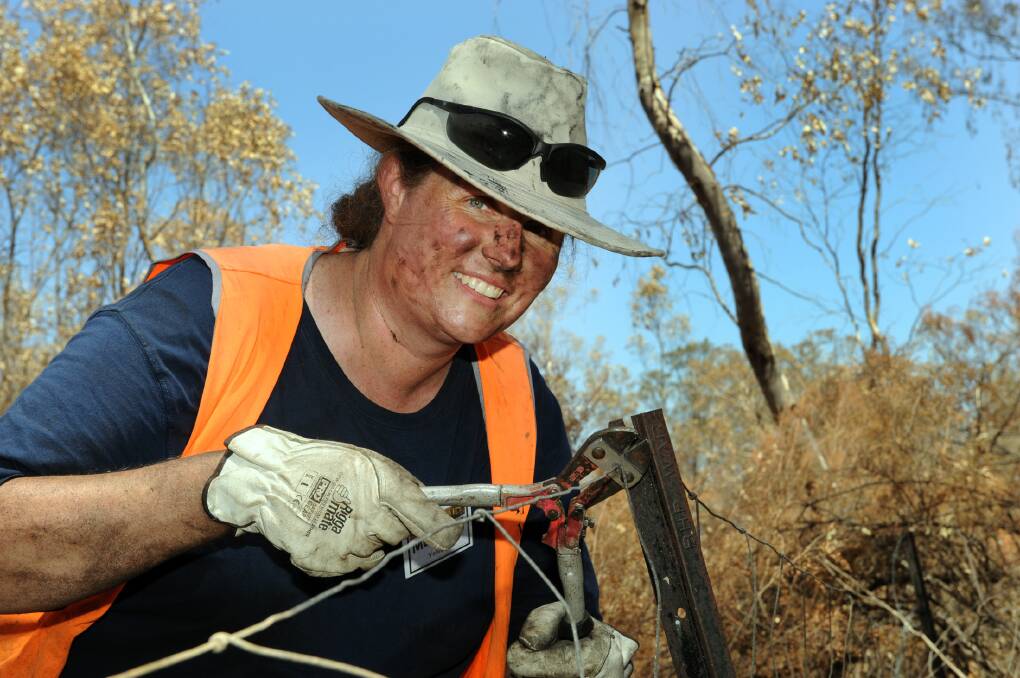 FIRE RECOVERY: BlazeAid volunteer Megan Woods is one of many people who arrived in the Wimmera this week to help rebuild fences that were damaged in last month’s bushfires. For more on BlazeAid see page 7. On page 9, the Mail-Times begins an Out of the Ashes series that outlines some personal stories of Grampians bushfire survivors. Today also marks five years since Black Saturday.