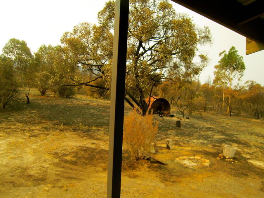 BURNT: The Gaskins' Wartook property after the fires.