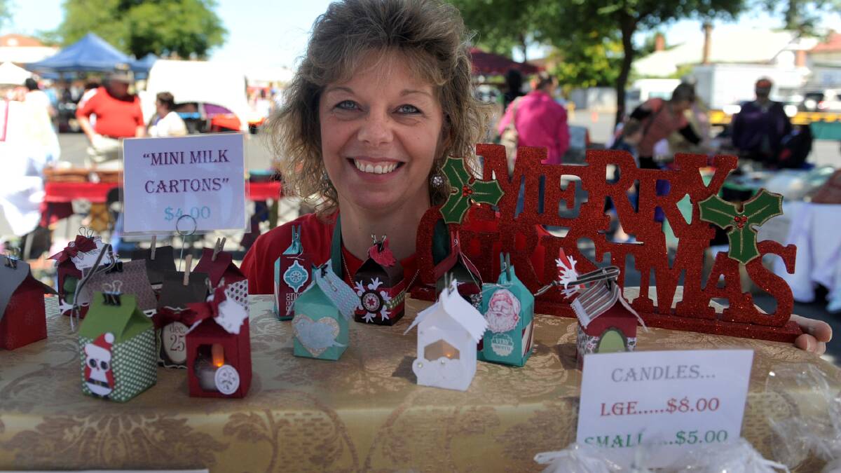 DECEMBER: Kaylene Schultz of Gerang Gerung with her Stamp It Up stall at the Makers Gallery Christmas market.