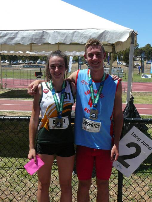 BRONZE FINISH: Anna Bush and Andrew Edgerton claimed bronze in their respective under-15 heptathlon events at the Little Athletics State Multi-Event Championships in Bendigo.