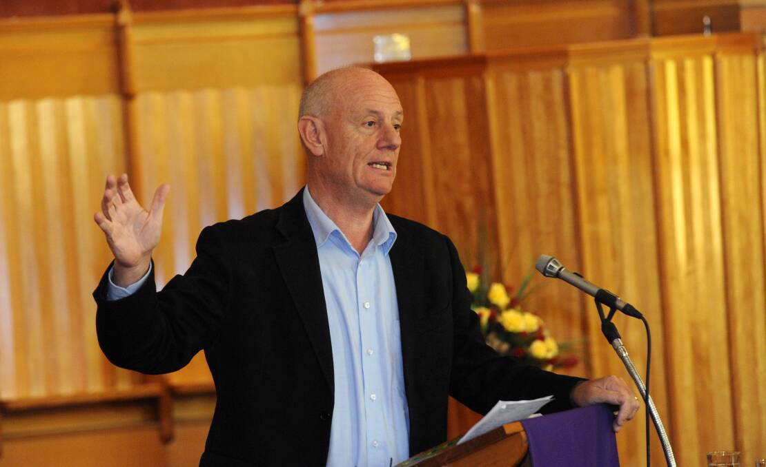TALK: World Vision Australia chief executive Tim Costello speaks at St Andrew's Uniting Church in Ararat.