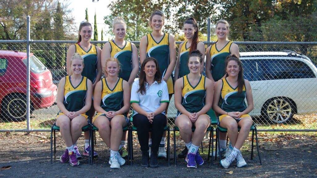 OPEN: Horsham’s senior interleague netball team. From back left, Nikki Ervin, Yolanda Francis, Rachel Whitehead, Sophie Hutchinson and Ema Iredell; front, Georgia Francis, Claire Breed, coach Emma Forster, Maddie Iredell and Georgia McLennan.