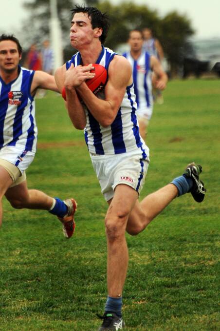 BLAST FROM THE PAST: Michael Close in action for Harrow-Balmoral in 2011. He has signed a contract extension with the Brisbane Lions. Picture: KATE HEALY