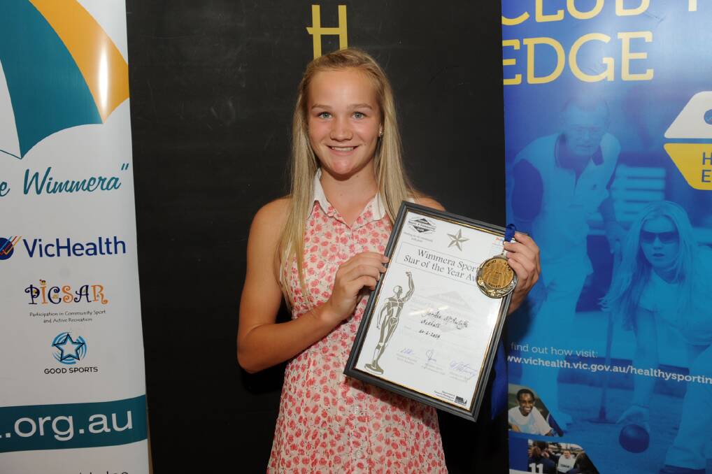 SPORTS STAR FINALIST - NETBALL: Kalkee netballer Jordie McAuliffe won her nomination for her efforts as vice-captain of Victoria’s gold-medal winning team at the School Sport Australia Netball Championships last year. The gun all-rounder also made state finals in athletics, cross country and girls football, and participated in representative basketball.