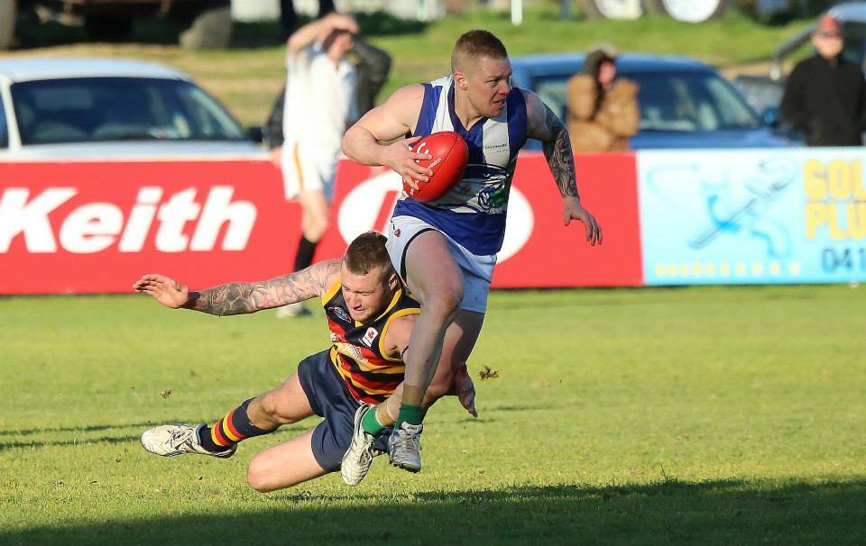 ON TRACK: Kaniva-Leeor United’s Matt Skrypek, who suffered concussion in the Cougars’ win over Keith at the weekend, is likely to be fit to take on Bordertown. Picture: STEVE BROWN