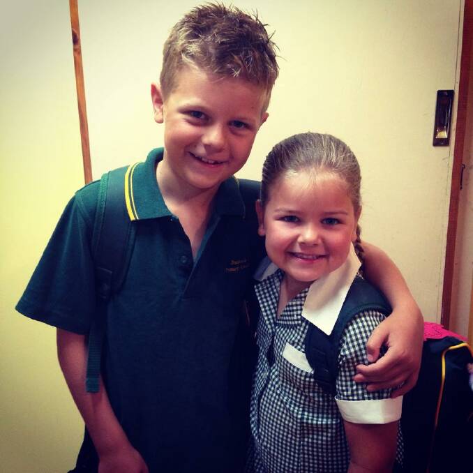 Siblings Blake and Abbey Williams will start year three and prep respectively at Dimboola Primary School.