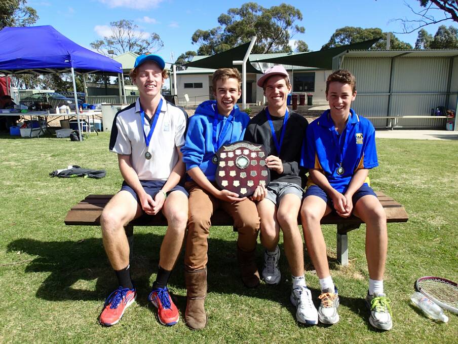 BOYS 17 AND UNDER A GRADE: Horsham Lawn Black’s premiership team, from left, Hugh Gove, Ethan McRae, James McRae and Angus Gove.