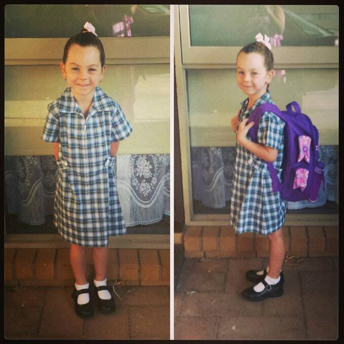 Tayha Windsor's first day at Horsham West Primary School.