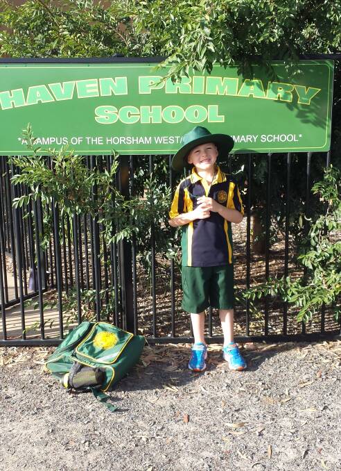 Bodie Norsworthy starts prep at Haven Primary School.
