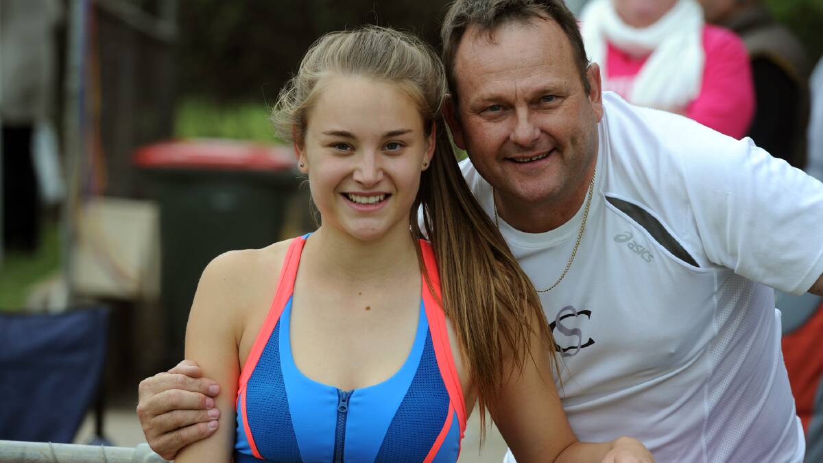 READY TO GO: Ararat's Sarah Blizzard with her dad Neil. Pictures: PAUL CARRACHER