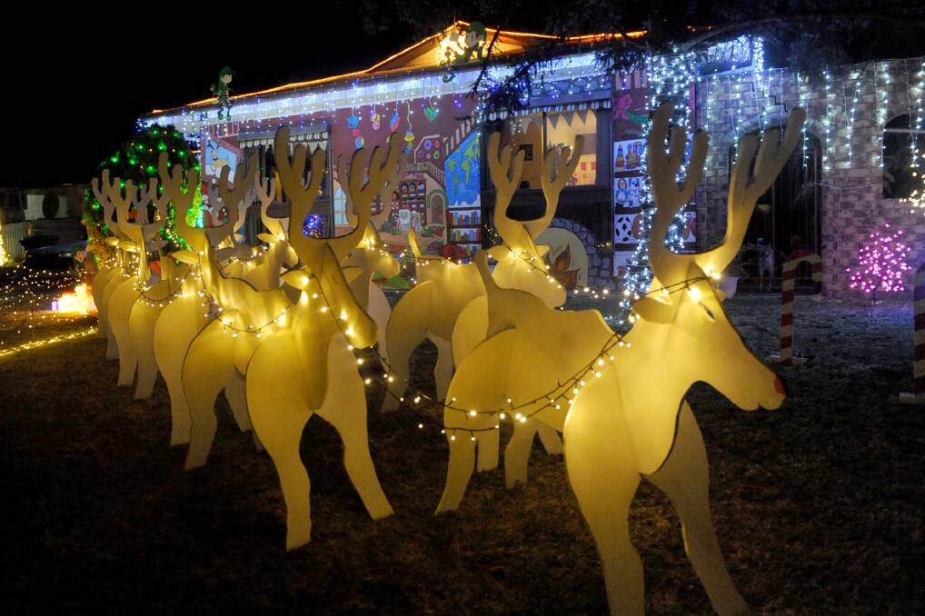 LIT UP: Christmas light display from 2013 entered into the Wimmera Christmas lights competition. Picture: SAMANTHA CAMARRI