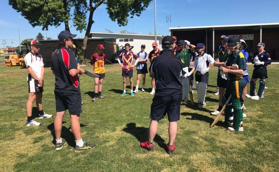 LISTEN: Western Waves hopefuls listen to coach Jeff Roslin during the squads final trial session at Horsham Sunnyside. Picture: CONTRIBUTED