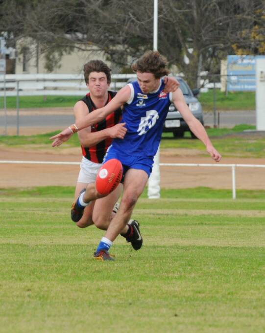 Brody Haddow, seen here last season, kicked the winning goal for Donald on Saturday.