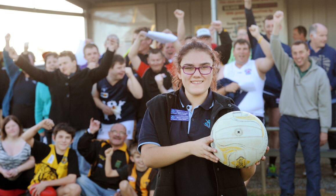Bianca Lauricella at Whippets training before she headed to Sydney to play in the Victorian All Abilities netball side. Picture: PAUL CARRACHER
