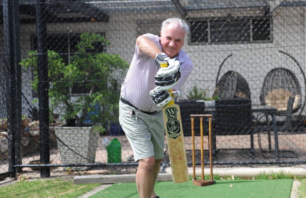 MORE THAN A GAME: David Hopper will continue practising with juniors in his back yard cricket net for as long as his body allows him. Picture: STUART McGUCKIN