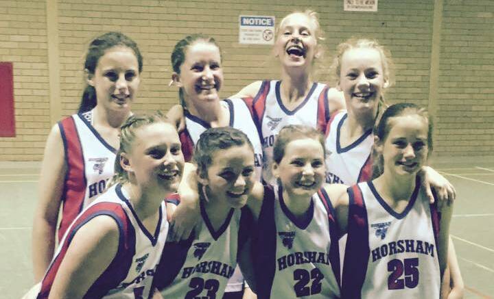 WINNERS: The girls under-14 Horsham side exceeded expectations of coach Nicole Lakin to win divisions two at the Swan Hill basketball tournament. Picture: CONTRIBUTED