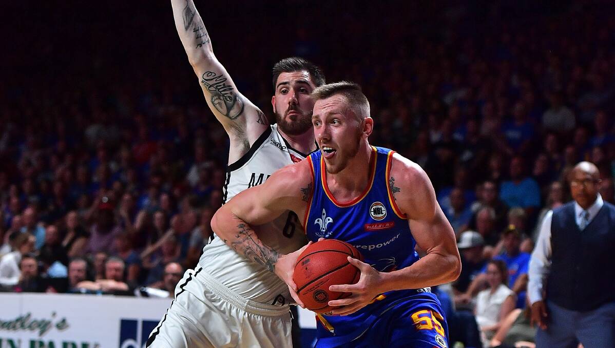 Mitch Creek drives inside for the Adelaide 36ers. Picture: GETTY IMAGES