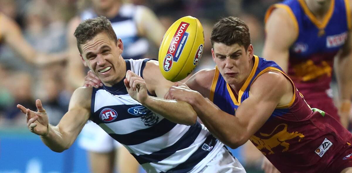 BIG TASK:  Jarrod Berry kept a close eye on Geelong Captain Joel Selwood round 16. Berry said he had learnt a lot from playing against the best. Picture: GETTY IMAGES