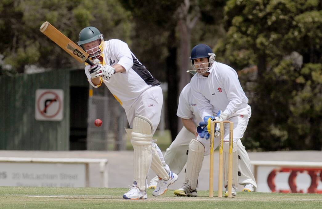 REBOUND: David Laffy scored a quick-fire 59 in Jung's second innings against Bullants as the game drew to a close following a poor first innings by his side. Picture: SAMANTHA CAMARRI