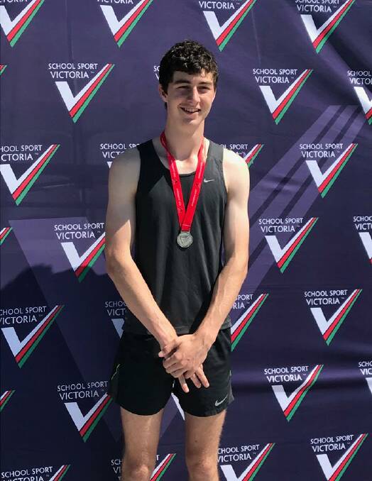 LEAPER: St Brigid's College's Corey McKerron claimed a silver in the 17-year-old boys triple jump at the state track and field championships. Picture: CONTRIBUTED