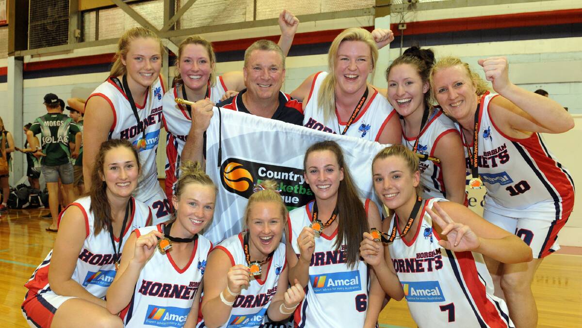The Horsham Lady Hornets won the south-west conference grand final of the Country Basketball League in February. Picture: PAUL CARRACHER