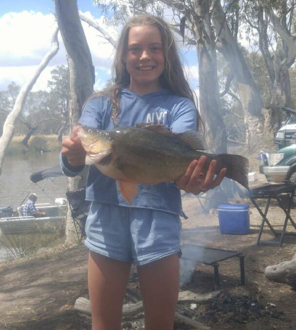 PROUD: Ellie Treloar with the yellow belly she caught at Dimboola recently.