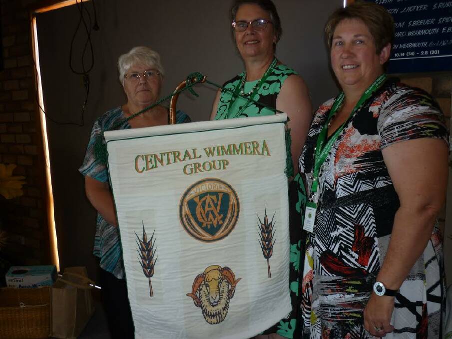 BUSY LADIES: from left CWA Victoria Agriculture and Environment chairman, Susan Gass, Central Wimmera retiring group president, Carol Paech, Rainbow & District branch and incoming group president, Jenni Turnbull, Beulah branch at Central Wimmera group conference held at Minyip. Photo: Warracknabeal Herald 