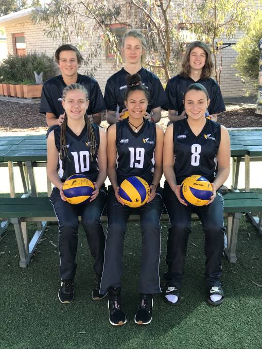 GOLD STANDARD: Horsham players (back row) Lloyd Baker, Will Saligari, Tuskan McAlpine, (front row) Laelah Robertson, Tamikah Dockrill and Cleo Baker are taking part in the 2018 National Junior Volleyball Championships.