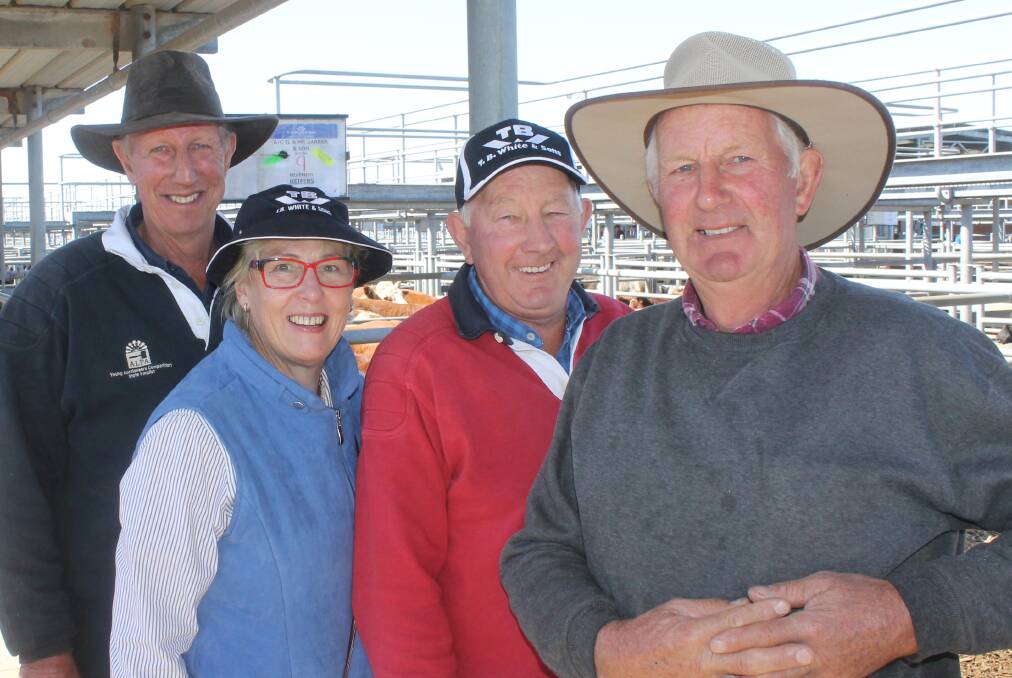 Family affair: Cousin members of the Shaw family, Laurie, Phillip and Ian, along Laurie's wife Bev, collected strong results at the Ballarat sale.