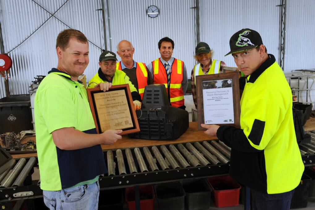 Workers at Axis Work e-waste program in Horsham's Wool Factory was one of three winners at the Tidy Towns 2012 awards. Picture: PAUL CARRACHER