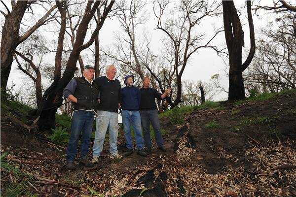 CONCERNED: Burnt Creek residents Tom Liston, Neville McIntyre, Graeme Kuhne and Russell Peucker. Picture: KATE HEALY