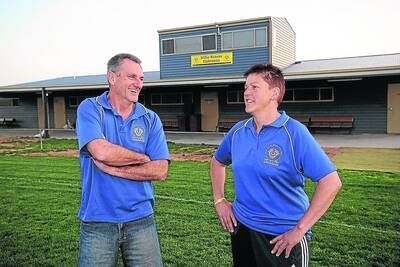 RECOGNITION: Willie Hanson and Deb Keyte have sheds named after them at Natimuk Recreation Reserve.